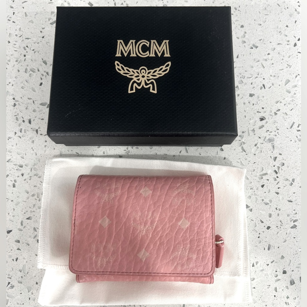 McM Trifold Pink Wallet